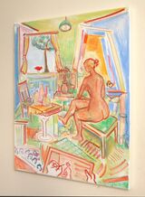 KB2022- Artist & Model w Red Bird @ANGLE - 20x16x0.75 - OilCan - 1.2 LB =IMG 1117~PvTmExy~Cp1