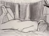 ©  Kourosh Bahar | female nude lying face down, 1995, charcoal/paper