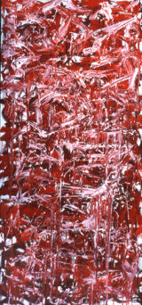 © Kourosh Bahar | <i>chini, 2001, oil/door, 78x36