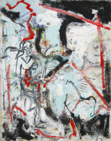 ©  Kourosh Bahar | Red line, 2003, oil/canvas, 20x16"