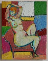 © Kourosh Bahar | matisse nude, 2007-2009, oil/wood, 14x11"