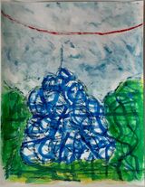 © Kourosh Bahar |  7/22/20 #2, 2020, acrylic & pastel / paper, 14x11"