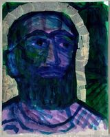 © Kourosh Bahar | autopt 7/5/20 ~ the calling, 2020, acrylic & masking tape / paper, 14x11"