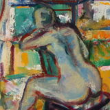 KouroshBahar 2023,2016-2014,2004 - Artist & His Models ~ Bishoff Nude - 18x18x0.75 - 1.7 LB =IMG 1644~Pv~BtCtExy SatCy~Cp2=DET1