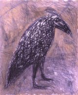 ©  Kourosh Bahar | Bird #3, 2001, charcoal+oil / paper, 14x11"