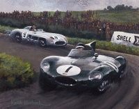 JAGUAR D-TYPE. Hawthorn's Dundrod battle.