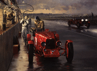 ASTON MARTIN ULSTER. Night stop at Le Mans 1935