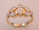Gold Ring with Marquise Diamonds