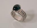 White Gold Ring with Tourmaline Cab