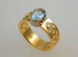 Aquamarine - Diamond Ring