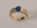 Narrow Double Shank Ring with Sapphire