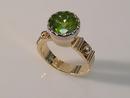 Peridot Ring in Yellow & White Gold