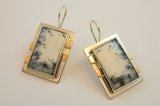 Dendrite Chalcedony Earrings in Silver