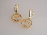Gold Earring Hoops with Diamonds