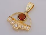 Gold Pendant with Mandarin Garnet & Diamonds