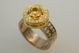 Gold Ring with Yellow Sapphire & Diamonds