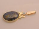 Pendant with Boulder Opal Matrix & Diamonds