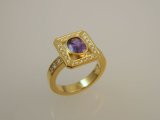 Purple Sapphire Ring in 18k Gold