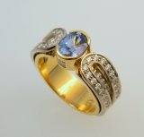 Sapphire Ring in 18k yellow & white gold