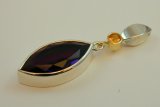 Silver Pendant with Amethyst & Yellow Sapphire