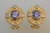 Tanzanite & Diamond Earrings in 18K Gold