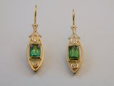 Tourmaline & Diamond Drop Earrings