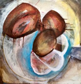 'Untitled' Oil and Acrylic on Board 50x4x50cm
