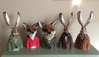 Fox and hare busts
