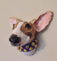 Ceramic Bull Terrier wall hanging