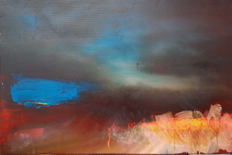 Travel Notes , Oil on canvas and mixed media,