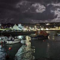Night view of the harbor