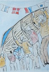 Turning the skiff at Alnmouth