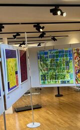 'Nature Triumphant ', 'Let Joy be Unconfined'. The grid lines cannot contain Nature's exuberance or the experience of joyful emotion.