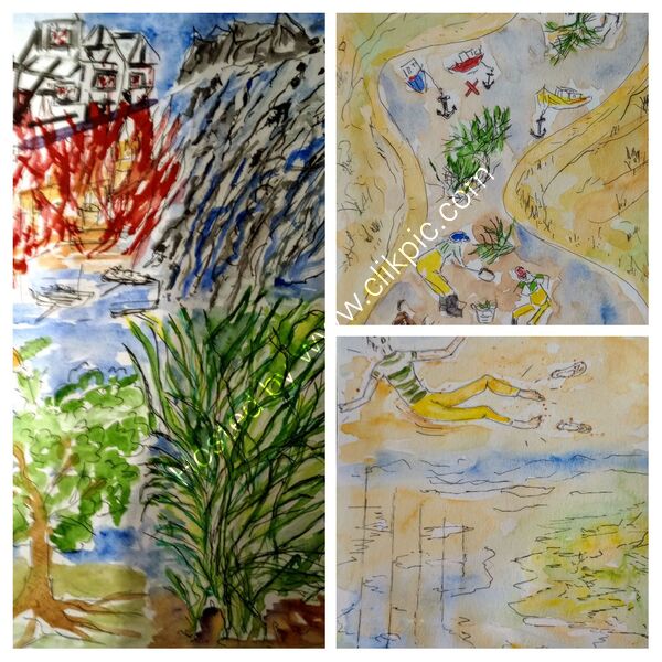 Illustrations for poems written for Stronger Shores, seagrass project,  Northumberland