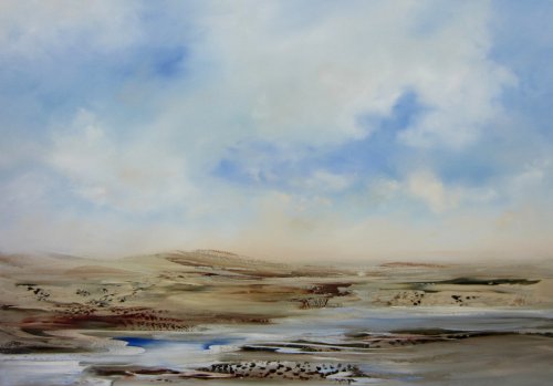 Across the dunes, bright sun