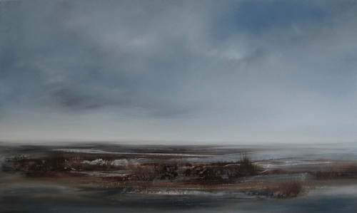 Marshland, glow on the horizon