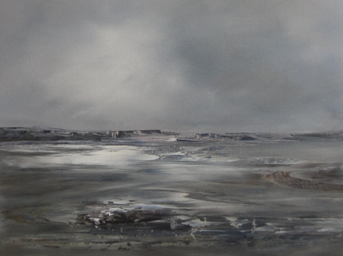 Mudflats and rain clouds