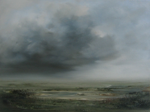 under cloud, soft grey-green