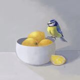 Blue Tit and Lemons. SOLD Blue Tit and Lemons