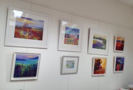 Hanging pictures ready for show