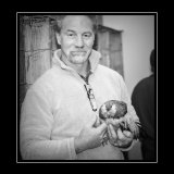 Sue & Rob Baker - This is Rob showing off a first prize winning Belgium D,anvers (Barbu d'Anvers).
