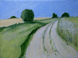 'On The Oxdrove - Bush Barrow' - Oil on canvas