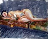 'Lidia asleep' - watercolour