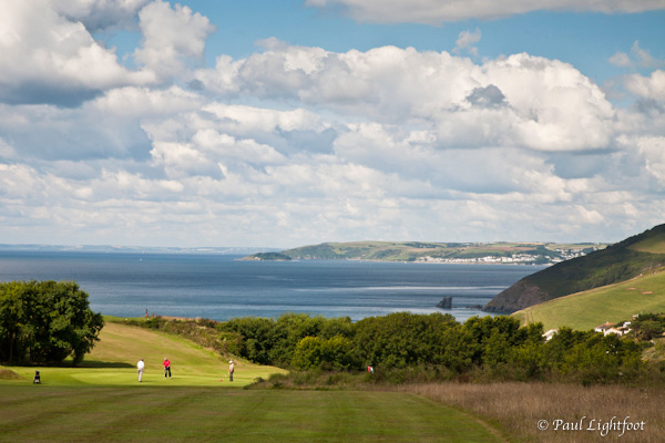Golfers above Portwrinkle