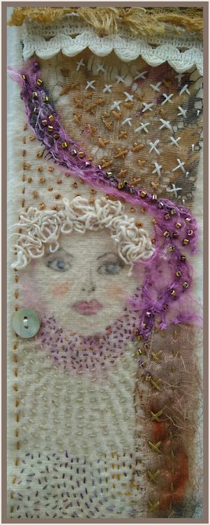 "Pale Face" wall hanging detail