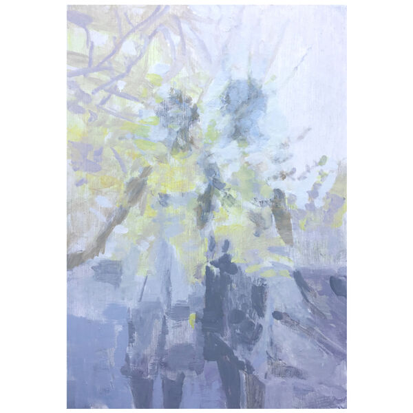 Two Women, Forsythia Blossom