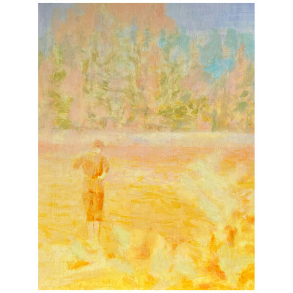 Pale figure, lakeside