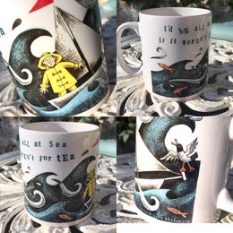 Illustrated Mug 'I'd be all at sea if it weren't for tea'