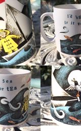Illustrated Mug 'I'd be all at sea if it weren't for tea'