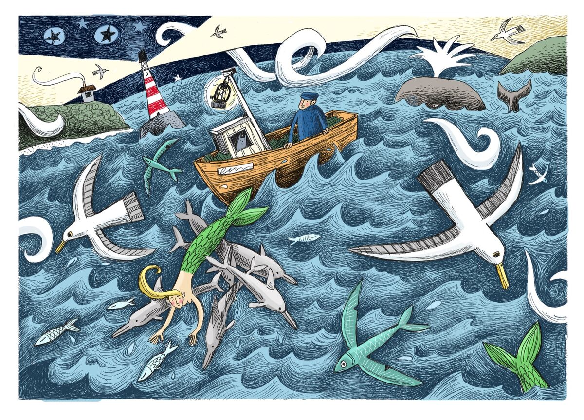 A Flurry at Sea - Coloured